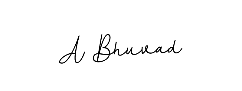 How to make A Bhuvad name signature. Use BallpointsItalic-DORy9 style for creating short signs online. This is the latest handwritten sign. A Bhuvad signature style 11 images and pictures png