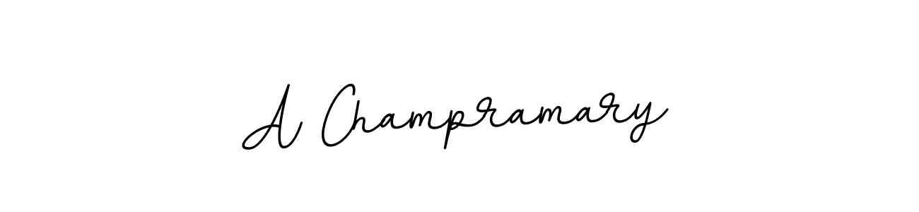 Design your own signature with our free online signature maker. With this signature software, you can create a handwritten (BallpointsItalic-DORy9) signature for name A Champramary. A Champramary signature style 11 images and pictures png