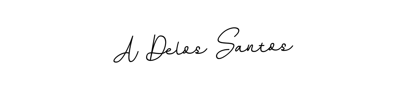 Make a beautiful signature design for name A Delos Santos. With this signature (BallpointsItalic-DORy9) style, you can create a handwritten signature for free. A Delos Santos signature style 11 images and pictures png