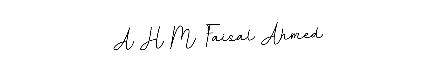 This is the best signature style for the A H M Faisal Ahmed name. Also you like these signature font (BallpointsItalic-DORy9). Mix name signature. A H M Faisal Ahmed signature style 11 images and pictures png