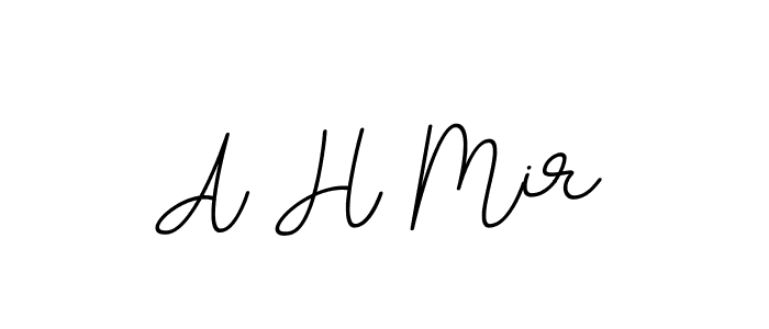 The best way (BallpointsItalic-DORy9) to make a short signature is to pick only two or three words in your name. The name A H Mir include a total of six letters. For converting this name. A H Mir signature style 11 images and pictures png