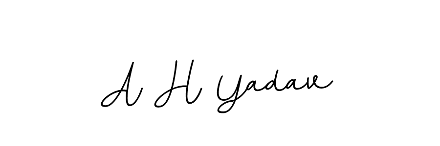 How to make A H Yadav name signature. Use BallpointsItalic-DORy9 style for creating short signs online. This is the latest handwritten sign. A H Yadav signature style 11 images and pictures png