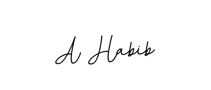 Design your own signature with our free online signature maker. With this signature software, you can create a handwritten (BallpointsItalic-DORy9) signature for name A Habib. A Habib signature style 11 images and pictures png