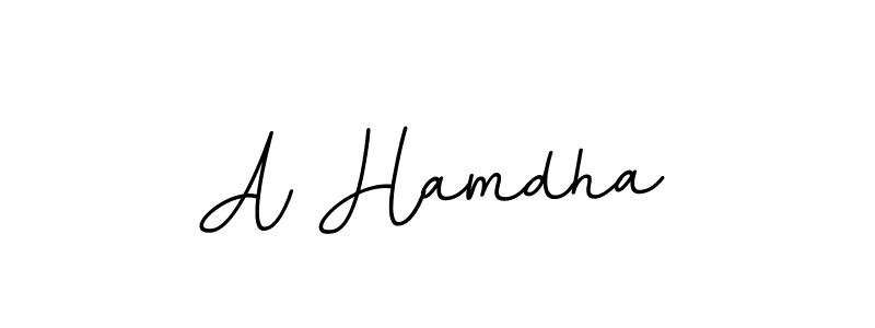 How to make A Hamdha name signature. Use BallpointsItalic-DORy9 style for creating short signs online. This is the latest handwritten sign. A Hamdha signature style 11 images and pictures png