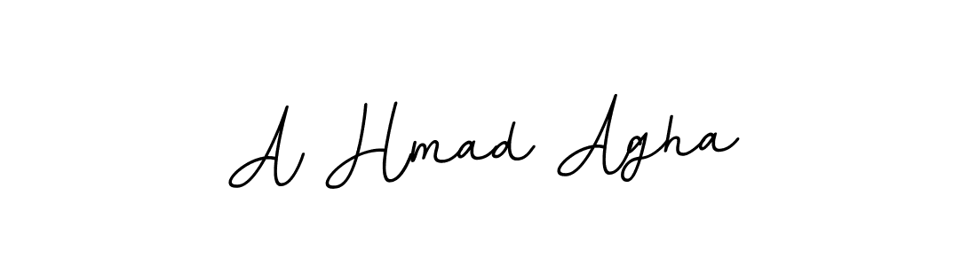 The best way (BallpointsItalic-DORy9) to make a short signature is to pick only two or three words in your name. The name A Hmad Agha include a total of six letters. For converting this name. A Hmad Agha signature style 11 images and pictures png