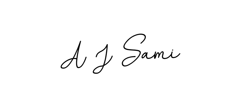 How to make A J Sami name signature. Use BallpointsItalic-DORy9 style for creating short signs online. This is the latest handwritten sign. A J Sami signature style 11 images and pictures png
