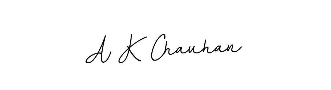 How to make A K Chauhan name signature. Use BallpointsItalic-DORy9 style for creating short signs online. This is the latest handwritten sign. A K Chauhan signature style 11 images and pictures png