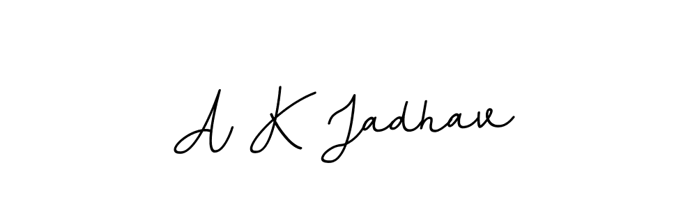 How to make A K Jadhav name signature. Use BallpointsItalic-DORy9 style for creating short signs online. This is the latest handwritten sign. A K Jadhav signature style 11 images and pictures png