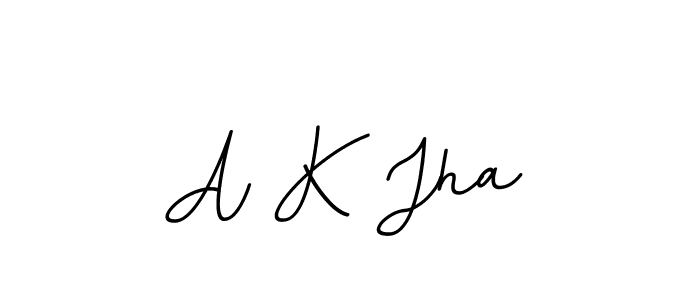 Use a signature maker to create a handwritten signature online. With this signature software, you can design (BallpointsItalic-DORy9) your own signature for name A K Jha. A K Jha signature style 11 images and pictures png