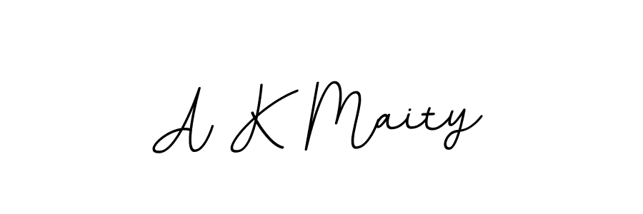 How to make A K Maity name signature. Use BallpointsItalic-DORy9 style for creating short signs online. This is the latest handwritten sign. A K Maity signature style 11 images and pictures png