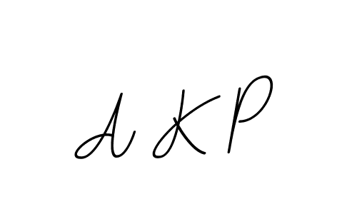 The best way (BallpointsItalic-DORy9) to make a short signature is to pick only two or three words in your name. The name A K P include a total of six letters. For converting this name. A K P signature style 11 images and pictures png