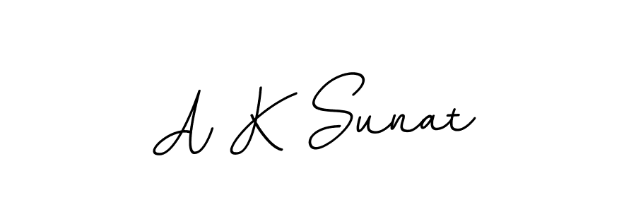 You should practise on your own different ways (BallpointsItalic-DORy9) to write your name (A K Sunat) in signature. don't let someone else do it for you. A K Sunat signature style 11 images and pictures png