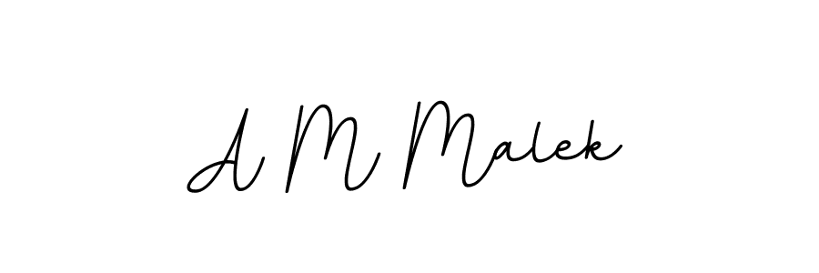 How to make A M Malek name signature. Use BallpointsItalic-DORy9 style for creating short signs online. This is the latest handwritten sign. A M Malek signature style 11 images and pictures png