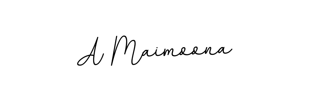 Use a signature maker to create a handwritten signature online. With this signature software, you can design (BallpointsItalic-DORy9) your own signature for name A Maimoona. A Maimoona signature style 11 images and pictures png