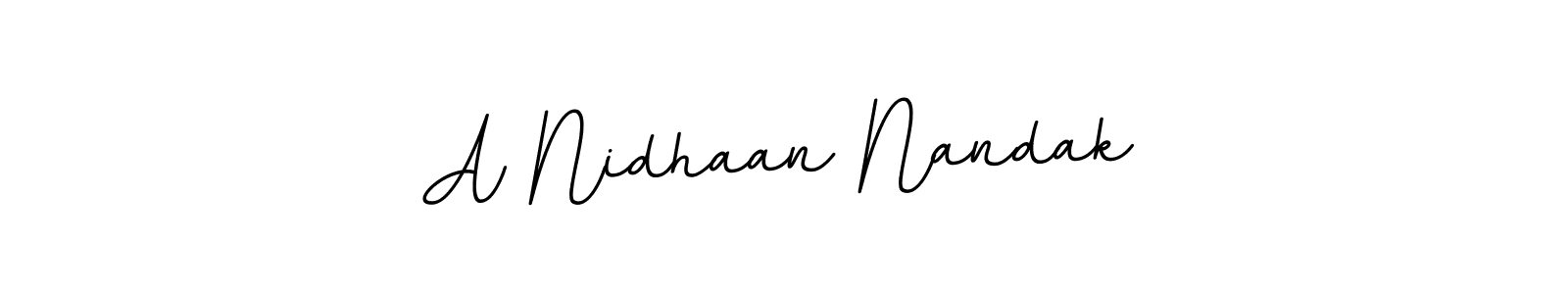 Design your own signature with our free online signature maker. With this signature software, you can create a handwritten (BallpointsItalic-DORy9) signature for name A Nidhaan Nandak. A Nidhaan Nandak signature style 11 images and pictures png