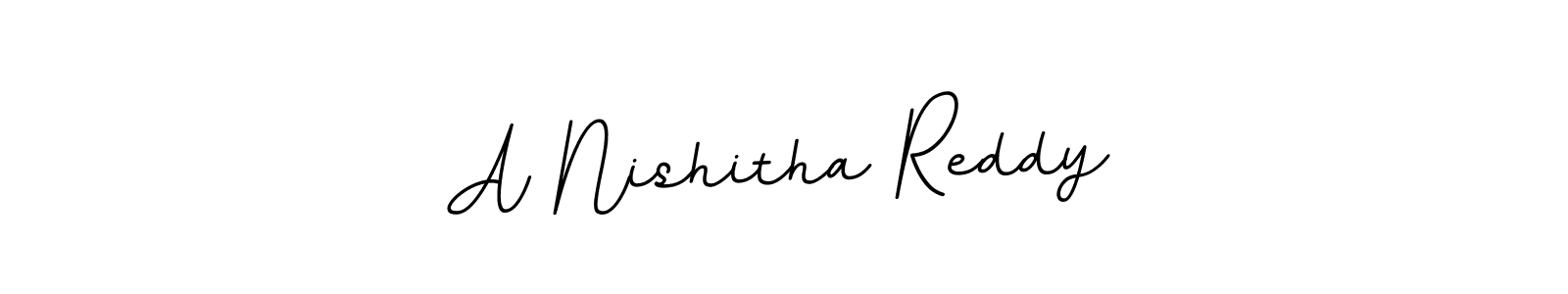 You should practise on your own different ways (BallpointsItalic-DORy9) to write your name (A Nishitha Reddy) in signature. don't let someone else do it for you. A Nishitha Reddy signature style 11 images and pictures png