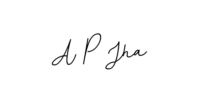 A P Jha stylish signature style. Best Handwritten Sign (BallpointsItalic-DORy9) for my name. Handwritten Signature Collection Ideas for my name A P Jha. A P Jha signature style 11 images and pictures png