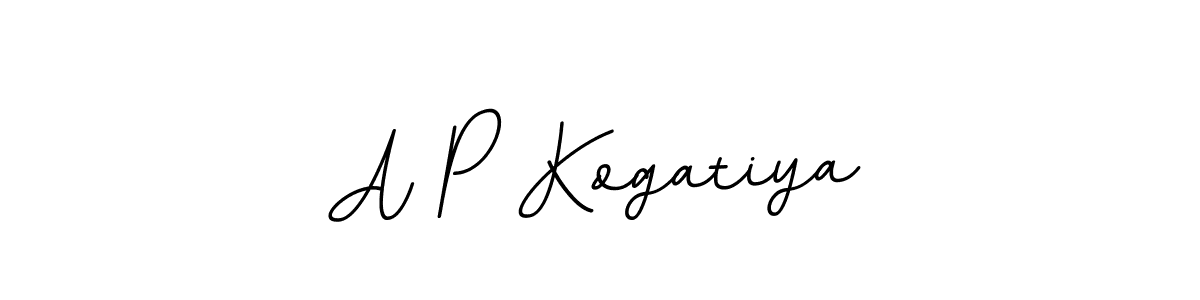 How to make A P Kogatiya name signature. Use BallpointsItalic-DORy9 style for creating short signs online. This is the latest handwritten sign. A P Kogatiya signature style 11 images and pictures png