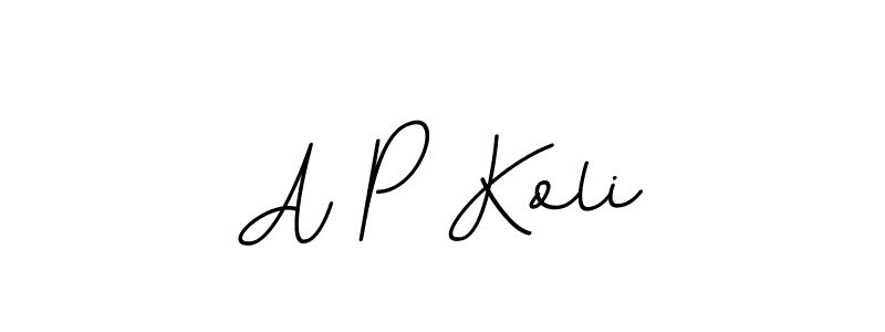 Create a beautiful signature design for name A P Koli. With this signature (BallpointsItalic-DORy9) fonts, you can make a handwritten signature for free. A P Koli signature style 11 images and pictures png