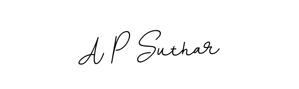 Design your own signature with our free online signature maker. With this signature software, you can create a handwritten (BallpointsItalic-DORy9) signature for name A P Suthar. A P Suthar signature style 11 images and pictures png