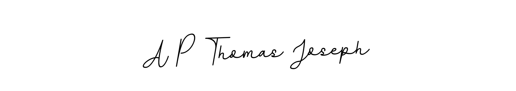 How to make A P Thomas Joseph name signature. Use BallpointsItalic-DORy9 style for creating short signs online. This is the latest handwritten sign. A P Thomas Joseph signature style 11 images and pictures png