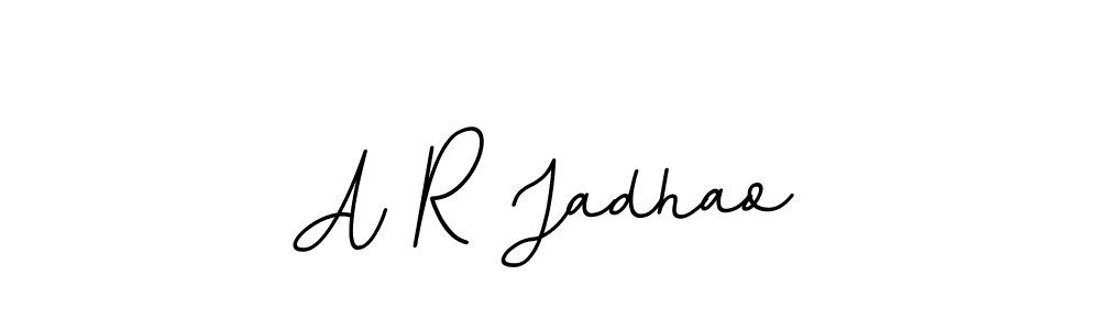 You should practise on your own different ways (BallpointsItalic-DORy9) to write your name (A R Jadhao) in signature. don't let someone else do it for you. A R Jadhao signature style 11 images and pictures png