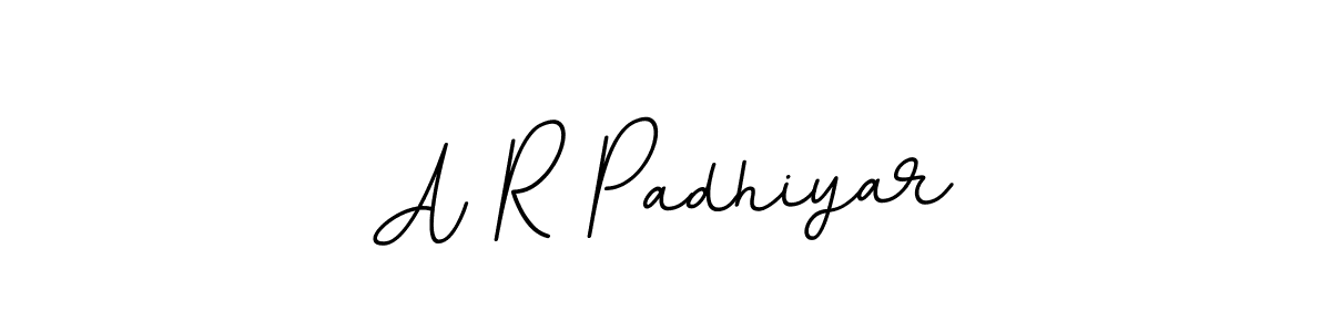 Use a signature maker to create a handwritten signature online. With this signature software, you can design (BallpointsItalic-DORy9) your own signature for name A R Padhiyar. A R Padhiyar signature style 11 images and pictures png