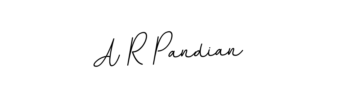 How to make A R Pandian name signature. Use BallpointsItalic-DORy9 style for creating short signs online. This is the latest handwritten sign. A R Pandian signature style 11 images and pictures png