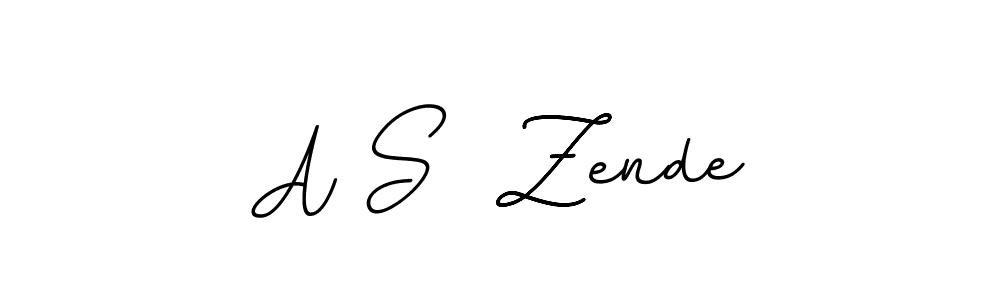 Design your own signature with our free online signature maker. With this signature software, you can create a handwritten (BallpointsItalic-DORy9) signature for name A S  Zende. A S  Zende signature style 11 images and pictures png