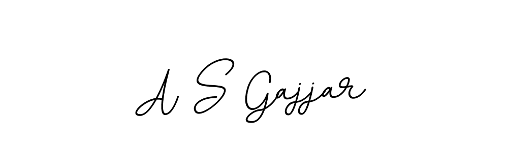 How to make A S Gajjar name signature. Use BallpointsItalic-DORy9 style for creating short signs online. This is the latest handwritten sign. A S Gajjar signature style 11 images and pictures png