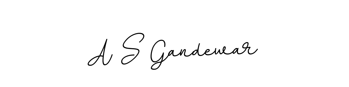 How to make A S Gandewar name signature. Use BallpointsItalic-DORy9 style for creating short signs online. This is the latest handwritten sign. A S Gandewar signature style 11 images and pictures png