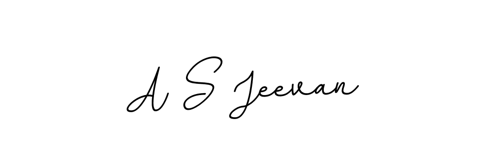 How to make A S Jeevan name signature. Use BallpointsItalic-DORy9 style for creating short signs online. This is the latest handwritten sign. A S Jeevan signature style 11 images and pictures png