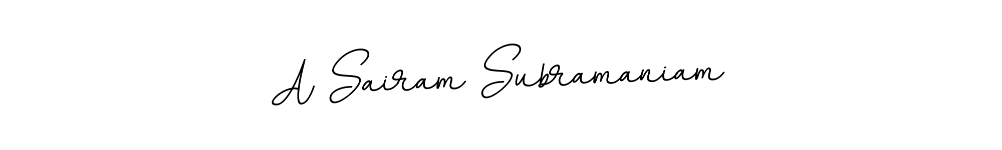 How to make A Sairam Subramaniam name signature. Use BallpointsItalic-DORy9 style for creating short signs online. This is the latest handwritten sign. A Sairam Subramaniam signature style 11 images and pictures png