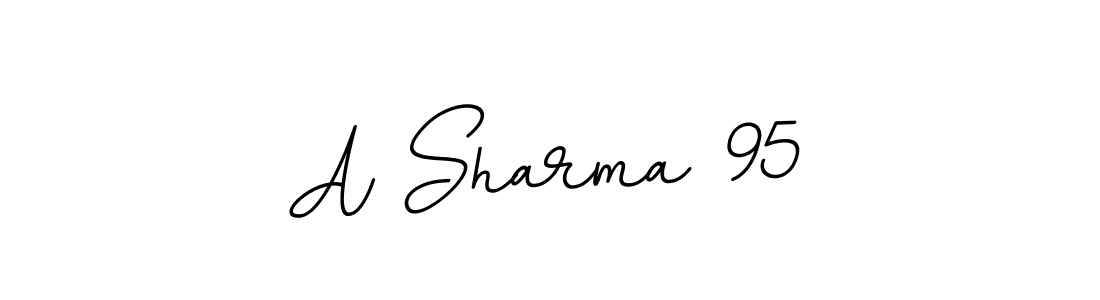 You should practise on your own different ways (BallpointsItalic-DORy9) to write your name (A Sharma 95) in signature. don't let someone else do it for you. A Sharma 95 signature style 11 images and pictures png