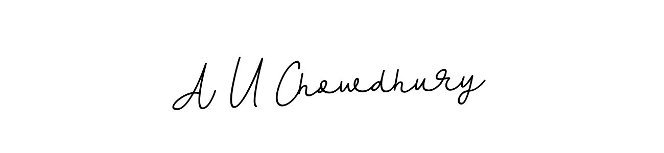 Use a signature maker to create a handwritten signature online. With this signature software, you can design (BallpointsItalic-DORy9) your own signature for name A U Chowdhury. A U Chowdhury signature style 11 images and pictures png