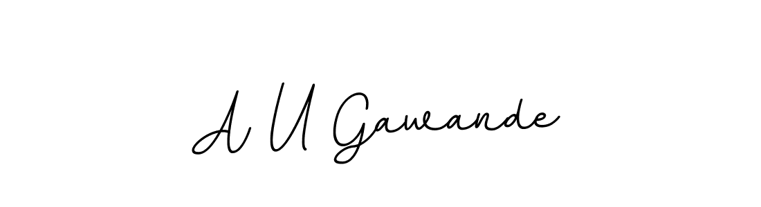 Also we have A U Gawande name is the best signature style. Create professional handwritten signature collection using BallpointsItalic-DORy9 autograph style. A U Gawande signature style 11 images and pictures png