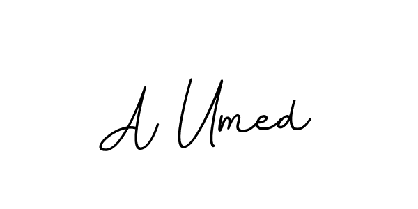 How to make A Umed name signature. Use BallpointsItalic-DORy9 style for creating short signs online. This is the latest handwritten sign. A Umed signature style 11 images and pictures png