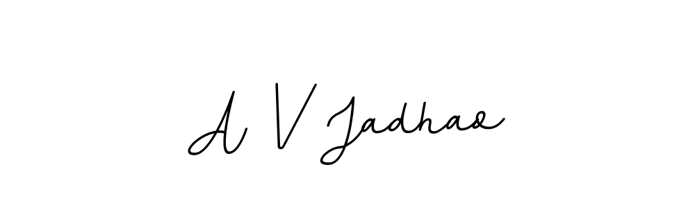 Create a beautiful signature design for name A V Jadhao. With this signature (BallpointsItalic-DORy9) fonts, you can make a handwritten signature for free. A V Jadhao signature style 11 images and pictures png