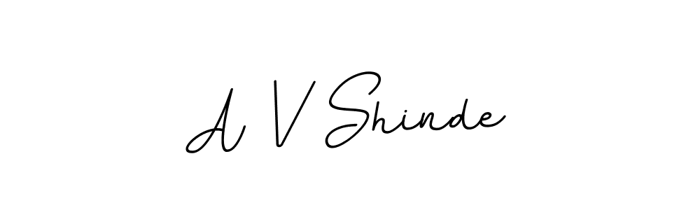 Use a signature maker to create a handwritten signature online. With this signature software, you can design (BallpointsItalic-DORy9) your own signature for name A V Shinde. A V Shinde signature style 11 images and pictures png