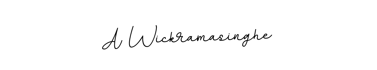 How to make A Wickramasinghe name signature. Use BallpointsItalic-DORy9 style for creating short signs online. This is the latest handwritten sign. A Wickramasinghe signature style 11 images and pictures png