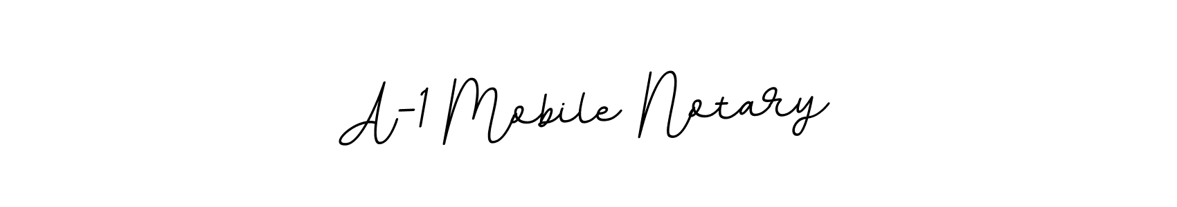 Design your own signature with our free online signature maker. With this signature software, you can create a handwritten (BallpointsItalic-DORy9) signature for name A-1 Mobile Notary. A-1 Mobile Notary signature style 11 images and pictures png