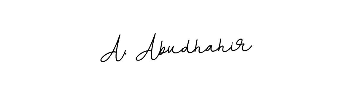 You should practise on your own different ways (BallpointsItalic-DORy9) to write your name (A. Abudhahir) in signature. don't let someone else do it for you. A. Abudhahir signature style 11 images and pictures png