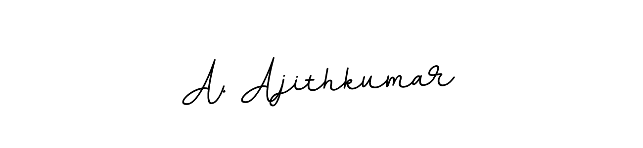 Use a signature maker to create a handwritten signature online. With this signature software, you can design (BallpointsItalic-DORy9) your own signature for name A. Ajithkumar. A. Ajithkumar signature style 11 images and pictures png