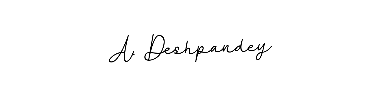 Design your own signature with our free online signature maker. With this signature software, you can create a handwritten (BallpointsItalic-DORy9) signature for name A. Deshpandey. A. Deshpandey signature style 11 images and pictures png