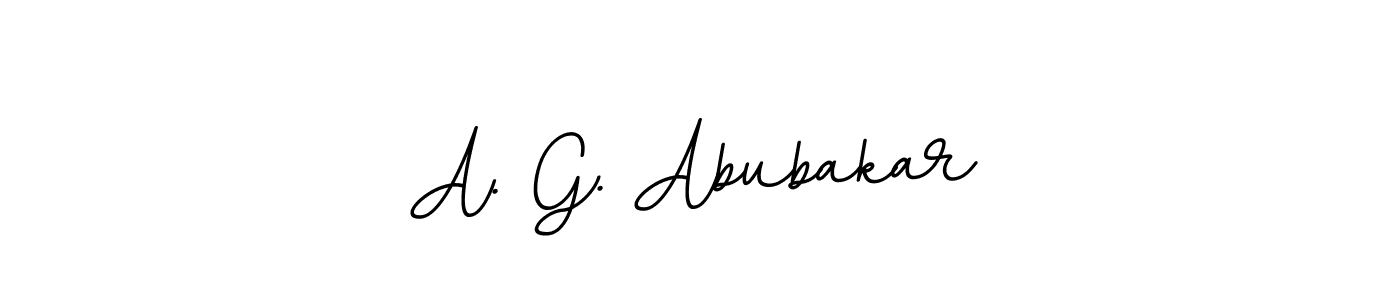 Design your own signature with our free online signature maker. With this signature software, you can create a handwritten (BallpointsItalic-DORy9) signature for name A. G. Abubakar. A. G. Abubakar signature style 11 images and pictures png