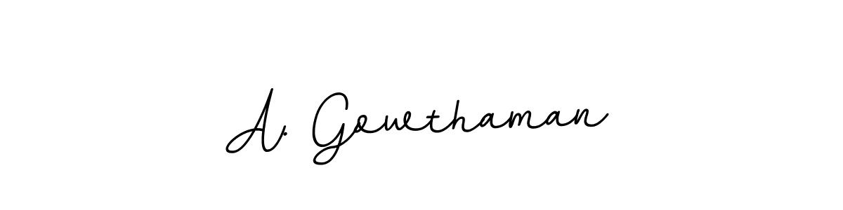 Design your own signature with our free online signature maker. With this signature software, you can create a handwritten (BallpointsItalic-DORy9) signature for name A. Gowthaman. A. Gowthaman signature style 11 images and pictures png