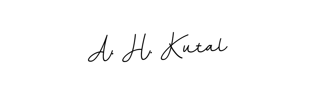 Make a beautiful signature design for name A. H. Kutal. With this signature (BallpointsItalic-DORy9) style, you can create a handwritten signature for free. A. H. Kutal signature style 11 images and pictures png