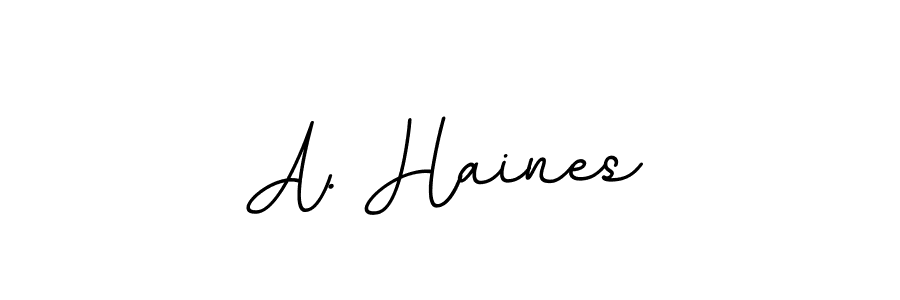 Design your own signature with our free online signature maker. With this signature software, you can create a handwritten (BallpointsItalic-DORy9) signature for name A. Haines. A. Haines signature style 11 images and pictures png