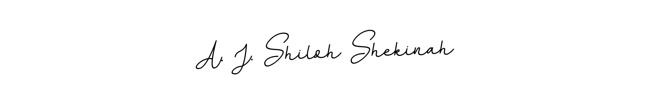 This is the best signature style for the A. J. Shiloh Shekinah name. Also you like these signature font (BallpointsItalic-DORy9). Mix name signature. A. J. Shiloh Shekinah signature style 11 images and pictures png