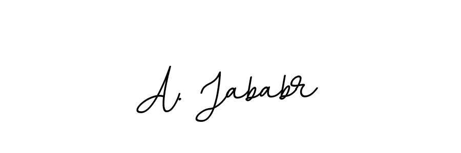 How to make A. Jababr name signature. Use BallpointsItalic-DORy9 style for creating short signs online. This is the latest handwritten sign. A. Jababr signature style 11 images and pictures png